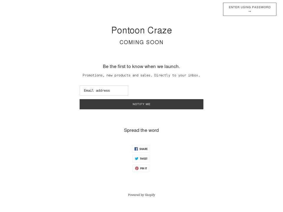 pontooncraze.com shopify website screenshot