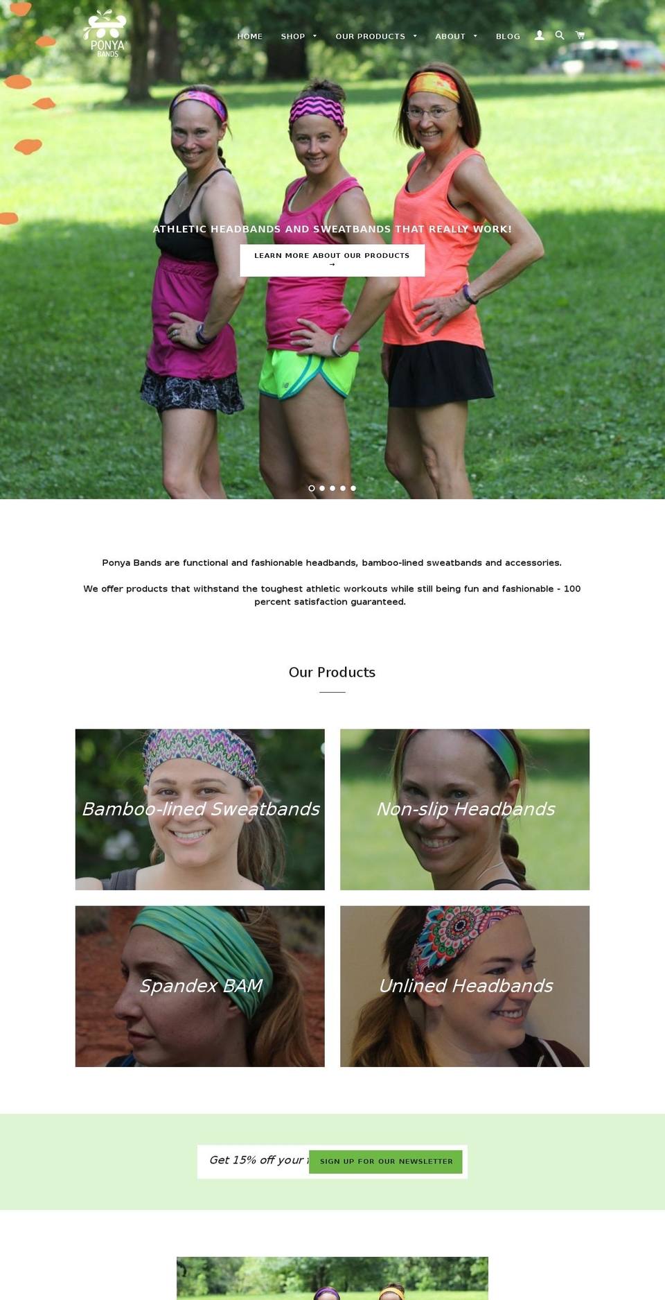 ponyabands.com shopify website screenshot