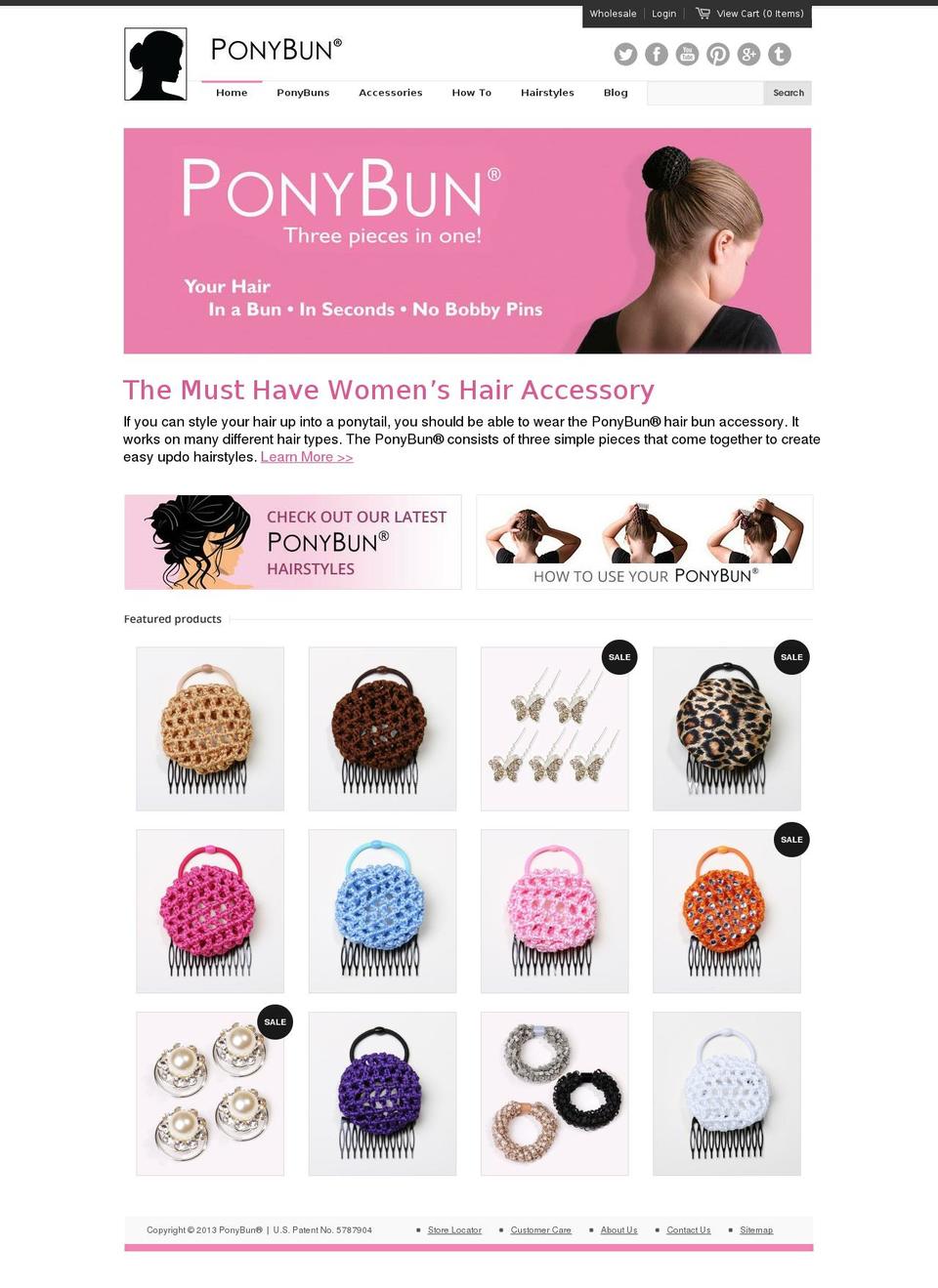 ponybuns.com — Shopify storefront screenshot