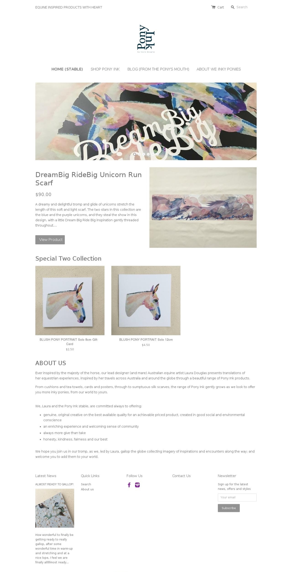 ponyink.com shopify website screenshot