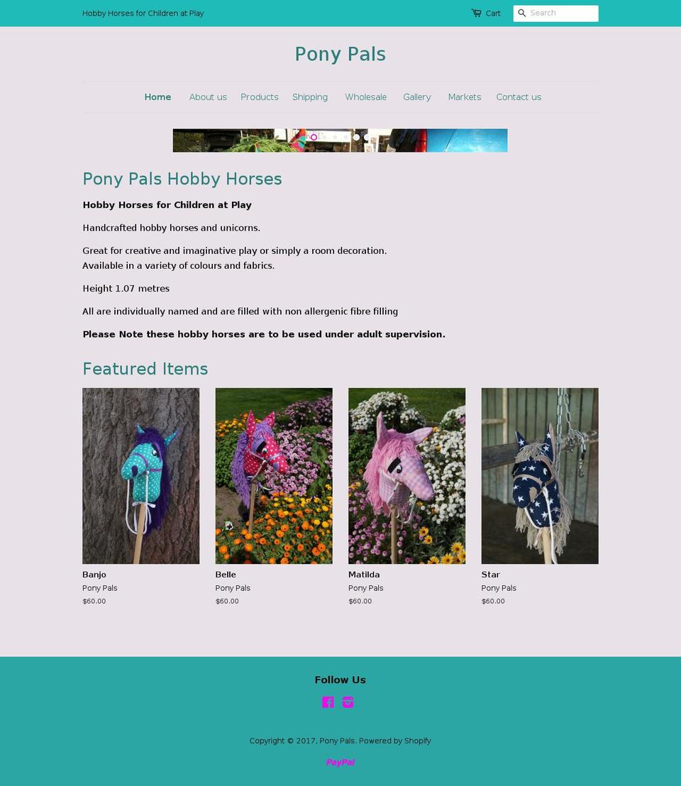 ponypals.com.au shopify website screenshot