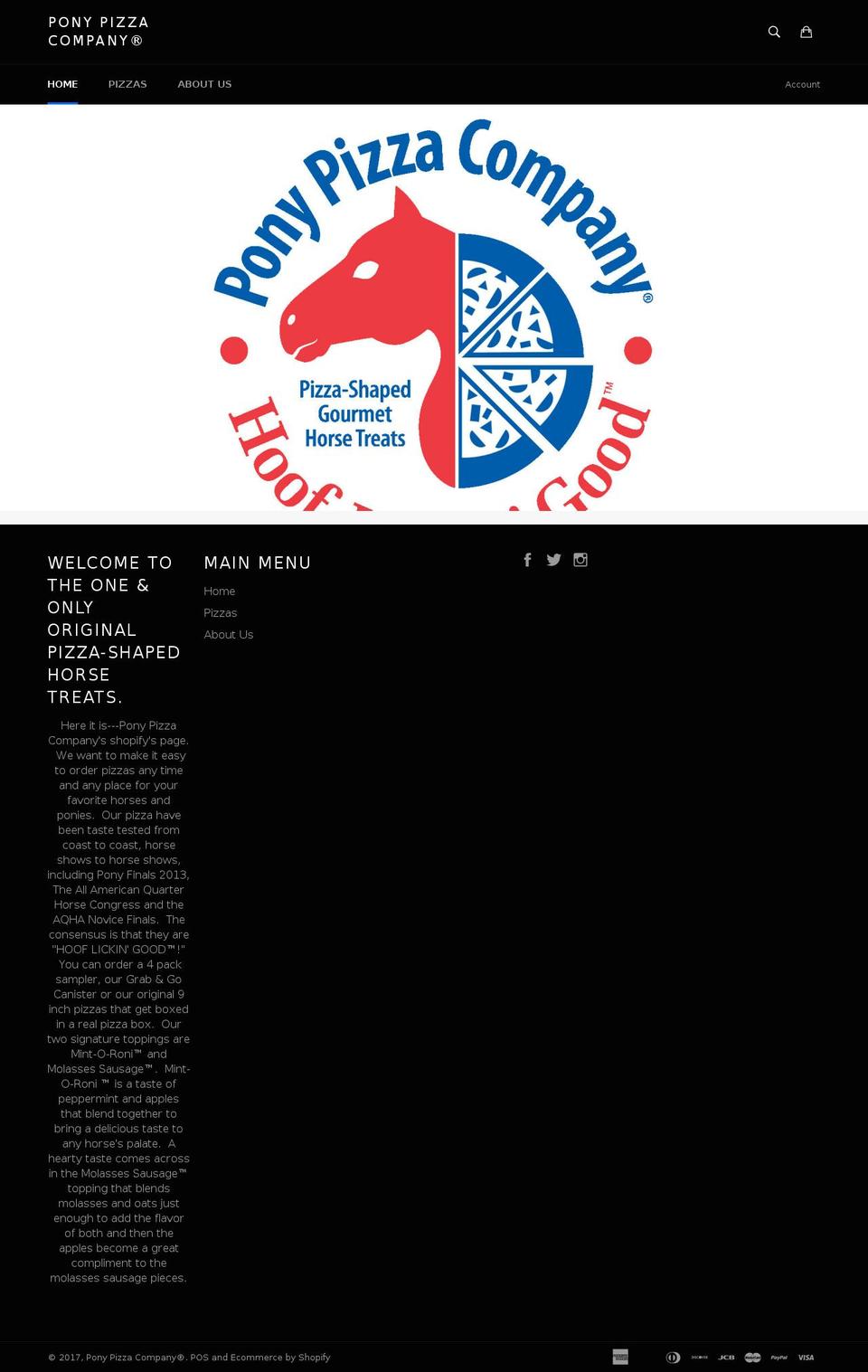 ponypizzacompany.com shopify website screenshot