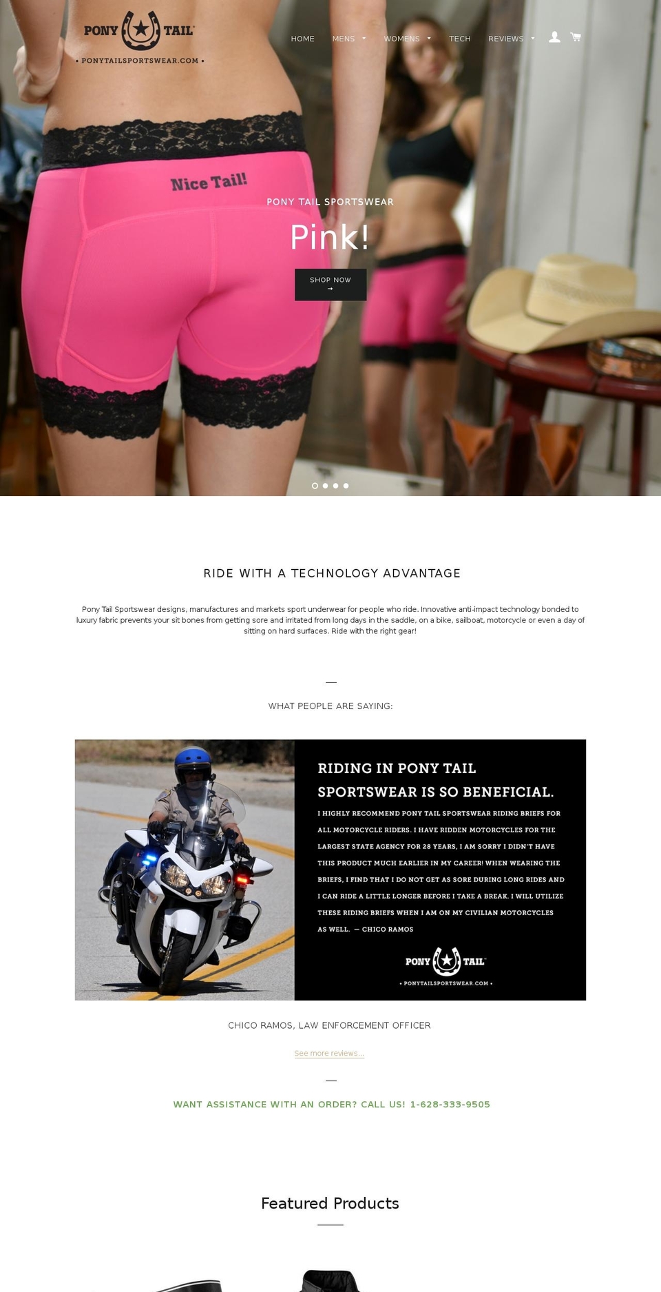 ponytailsportswear.com shopify website screenshot
