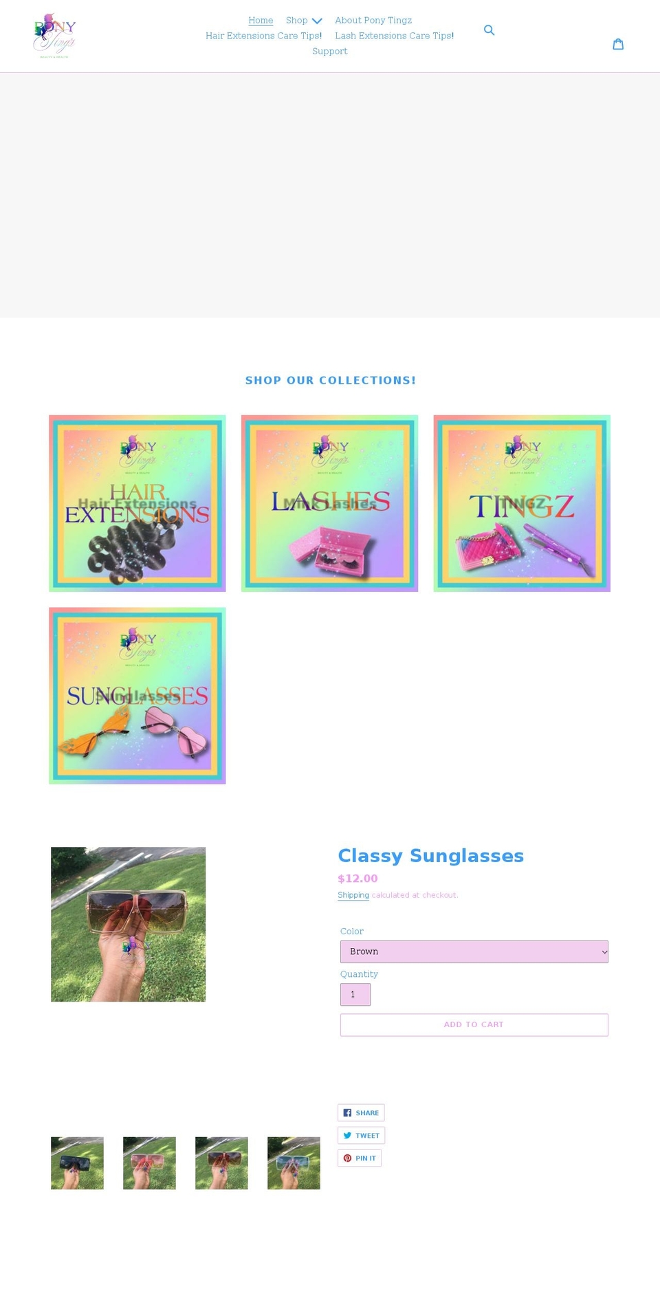 ponytingz.com shopify website screenshot