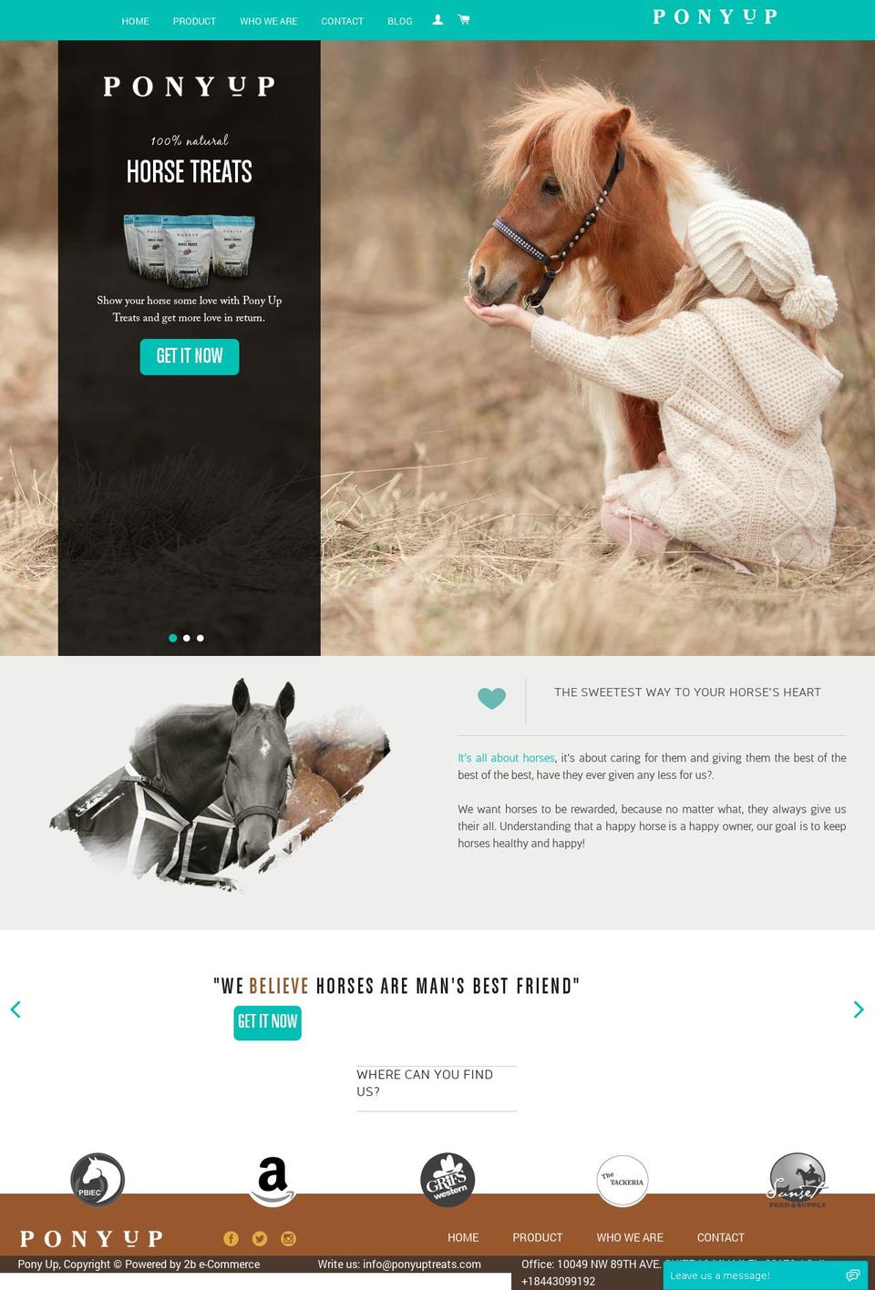 ponyuptreats.com shopify website screenshot