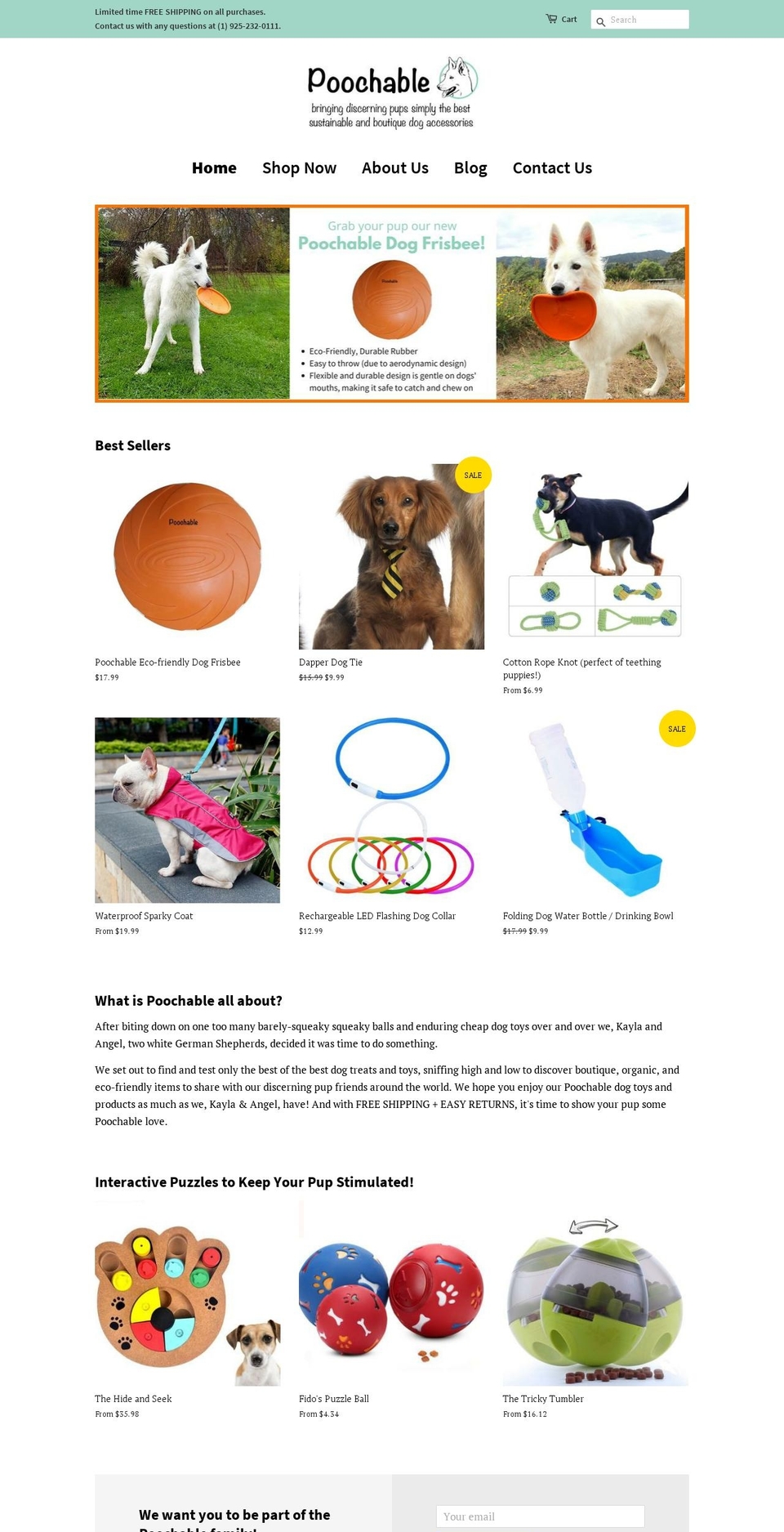 poochable.com — Shopify storefront screenshot