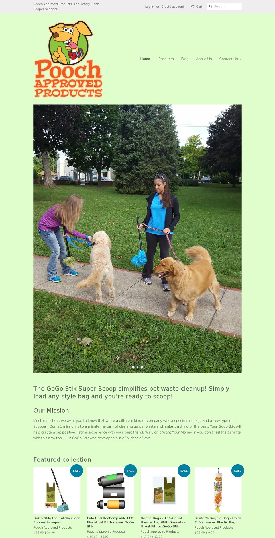 poochapprovedproducts.com — Shopify storefront screenshot