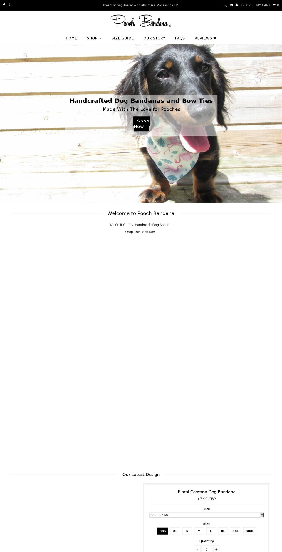poochbandana.com — Shopify storefront screenshot