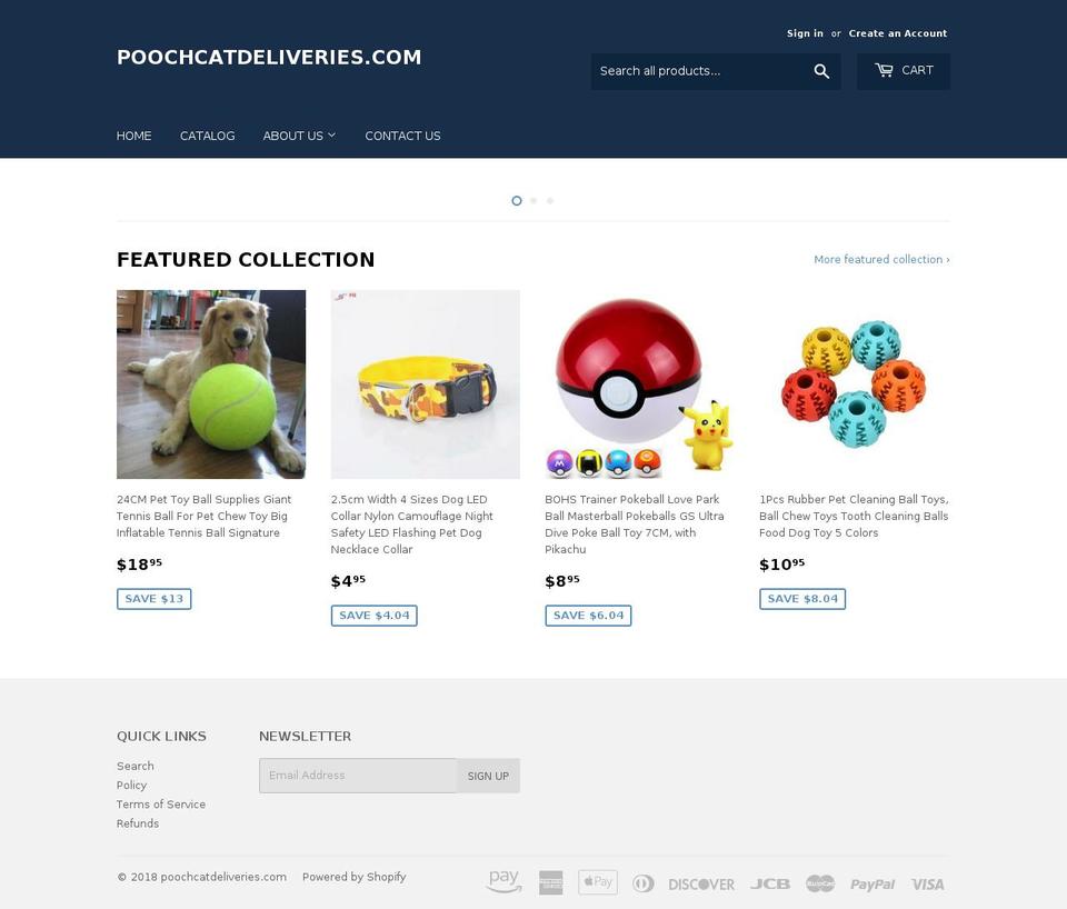 poochcatdeliveries.com — Shopify storefront screenshot