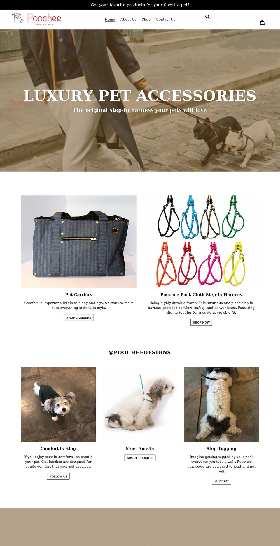 poochee.com shopify website screenshot