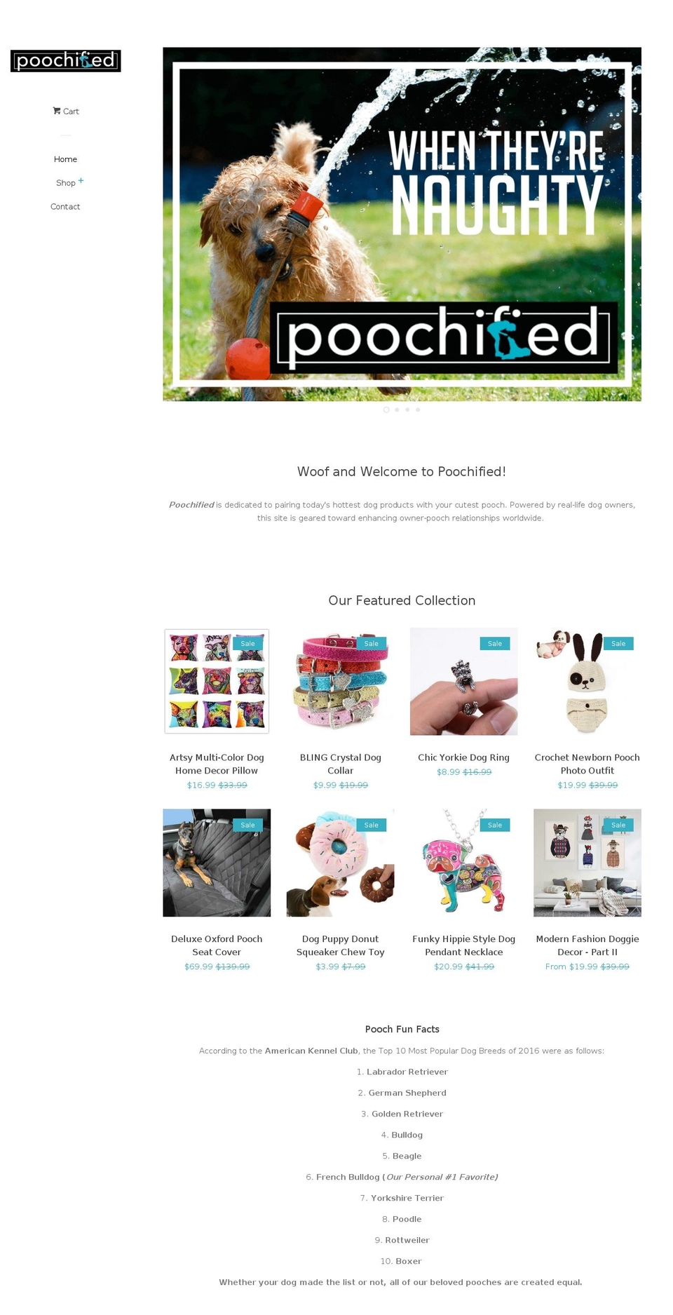 poochified.com shopify website screenshot