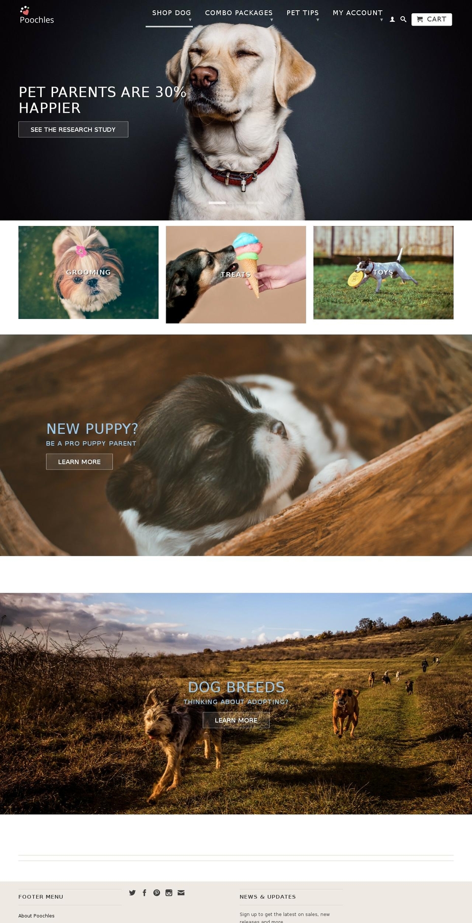 poochles.com shopify website screenshot