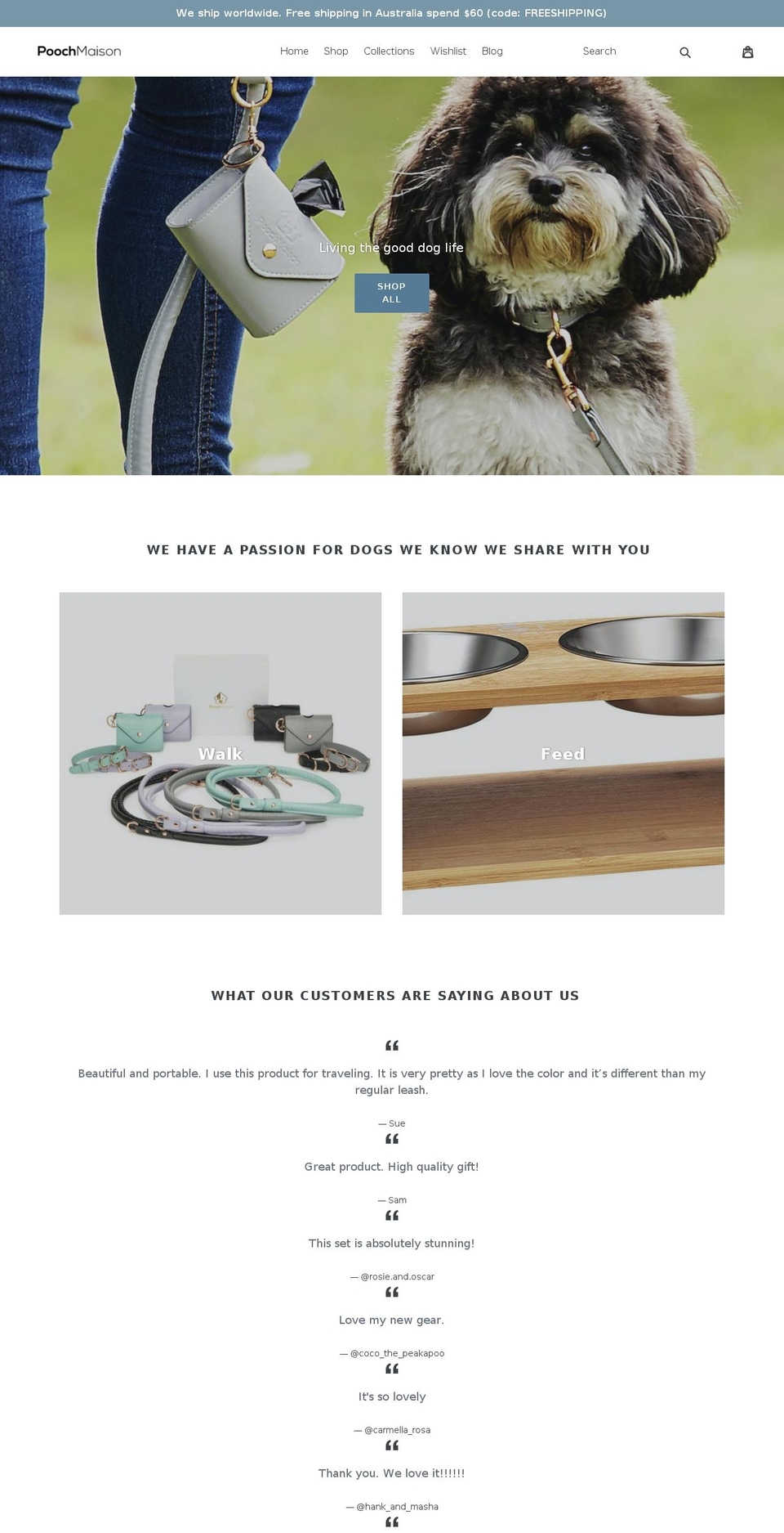 poochmaison.com — Shopify storefront screenshot