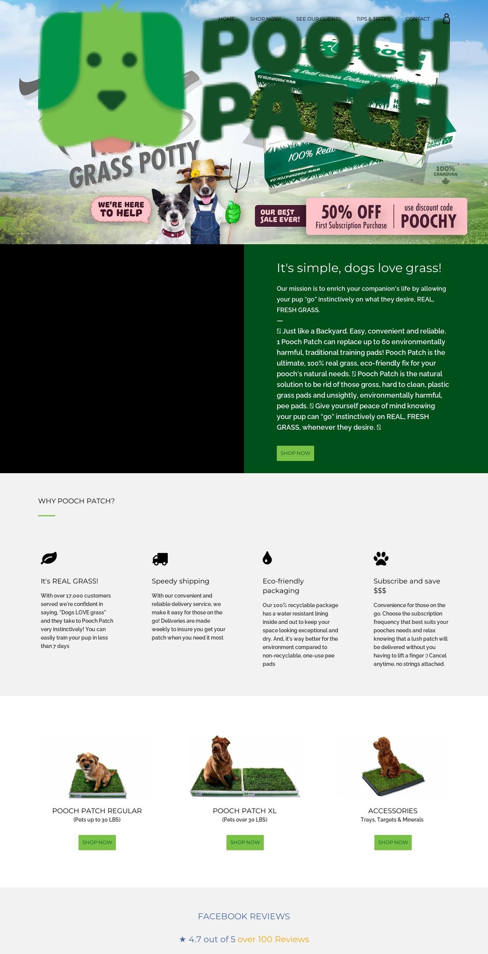 poochpatch.ca shopify website screenshot