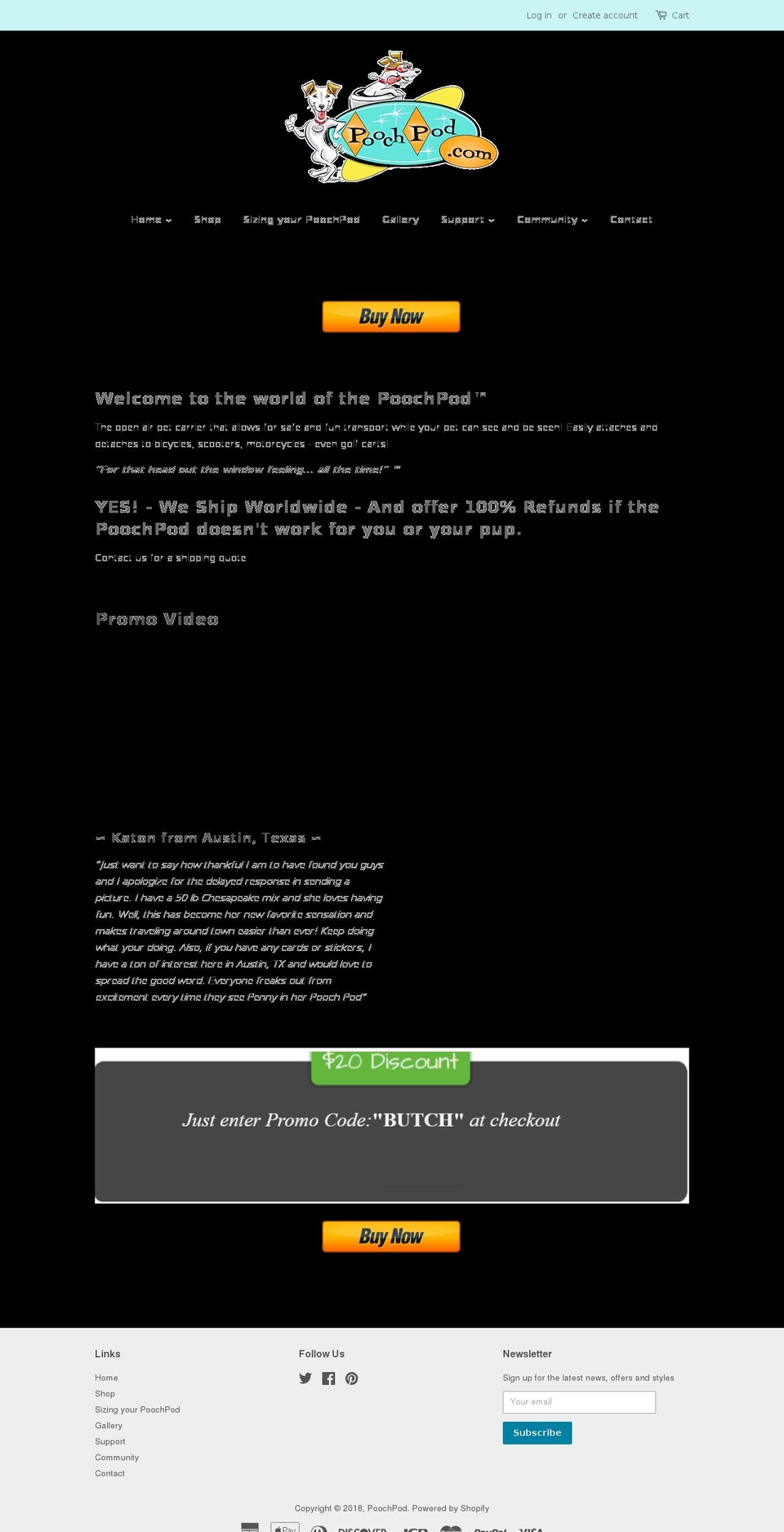 poochpod.net shopify website screenshot