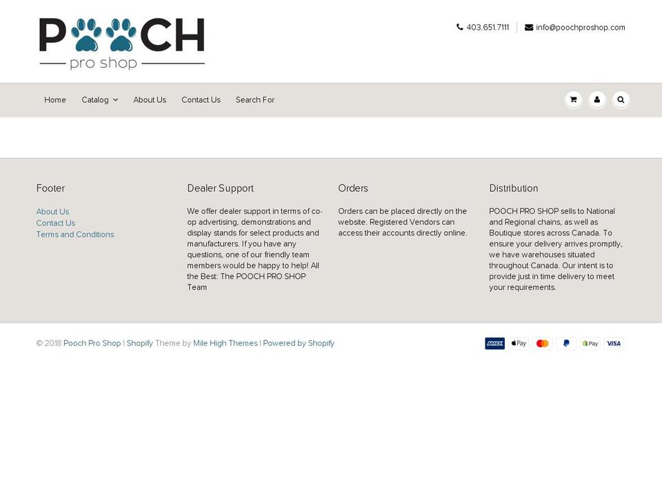 poochproshop.com — Shopify storefront screenshot