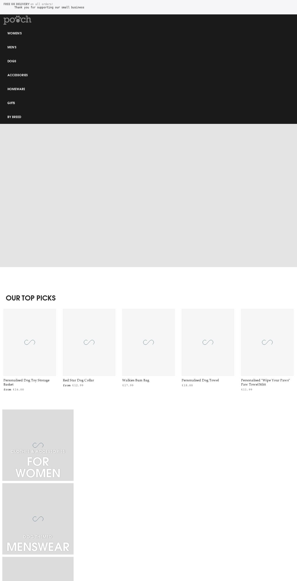 poochstore.co.uk shopify website screenshot