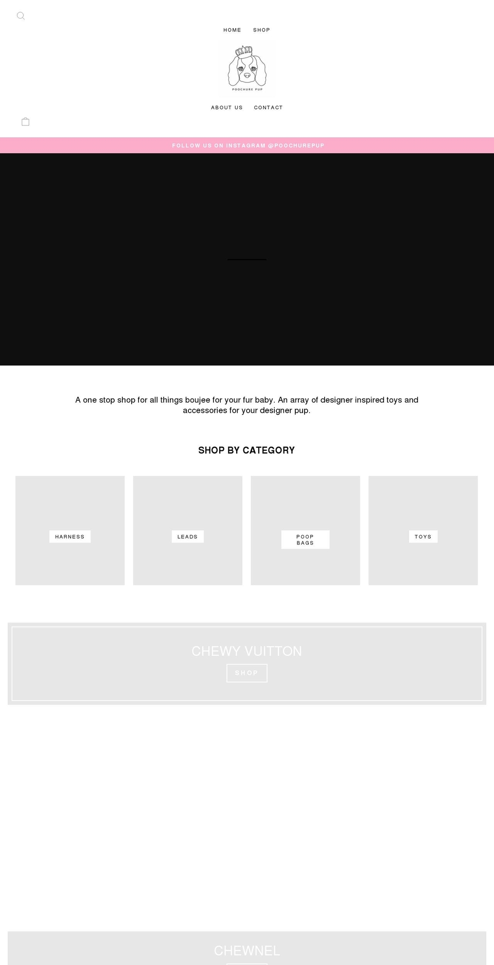 poochurepup.com shopify website screenshot