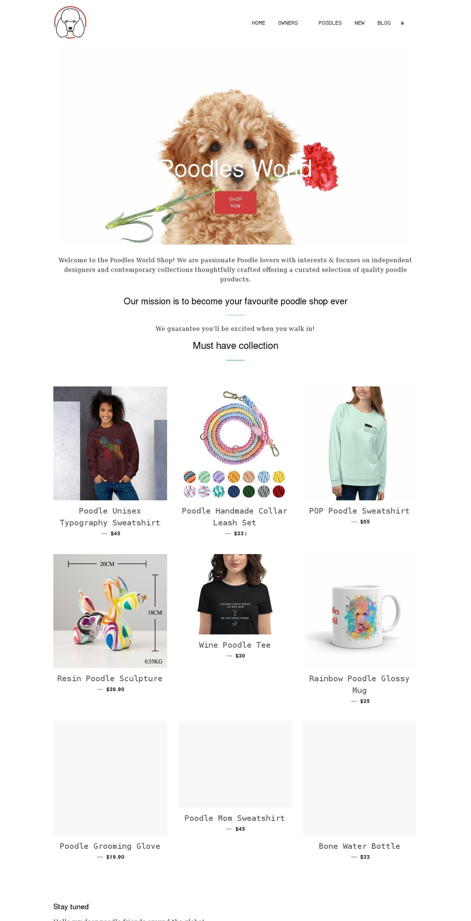 poodlesworld.com shopify website screenshot