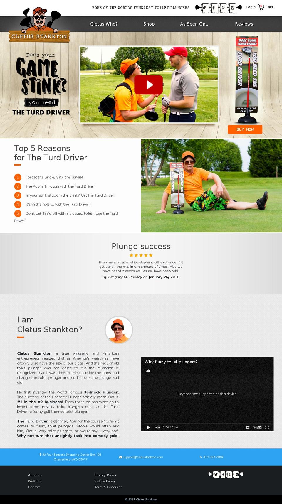 Cletus Stankton Shopify theme site example pooeyvilleplunger.com