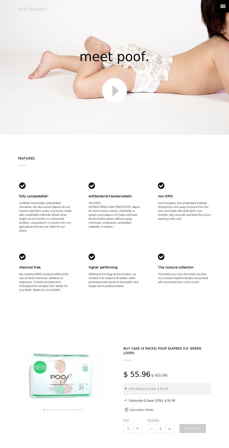 poofbaby.com — Shopify storefront screenshot