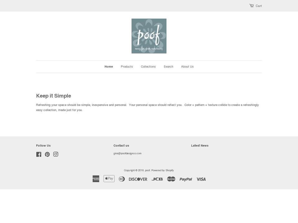 poofdesignco.com — Shopify storefront screenshot