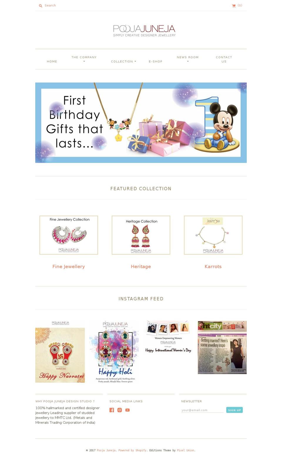 Editions Shopify theme site example poojajuneja.com