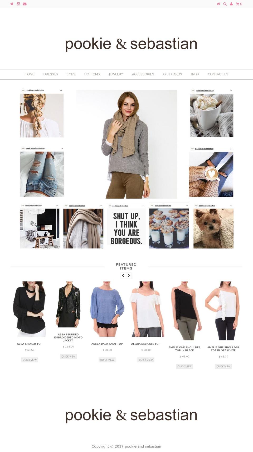 pookieandsebastian.com shopify website screenshot