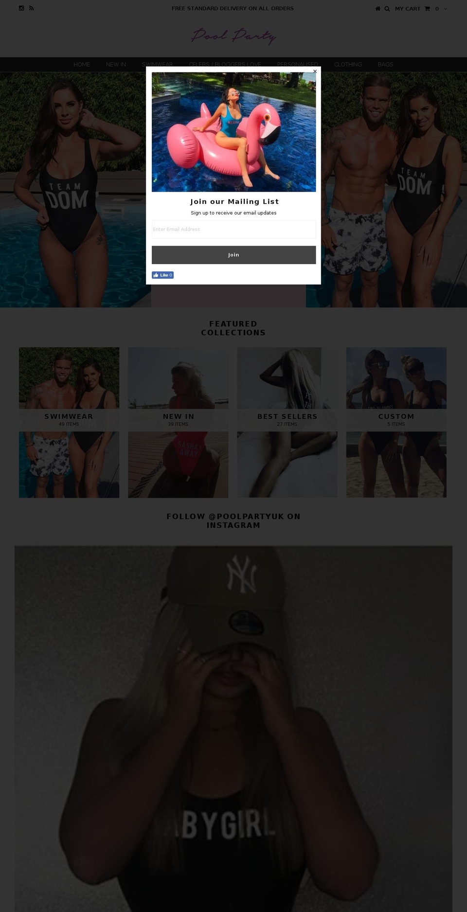 pool-party.co.uk shopify website screenshot