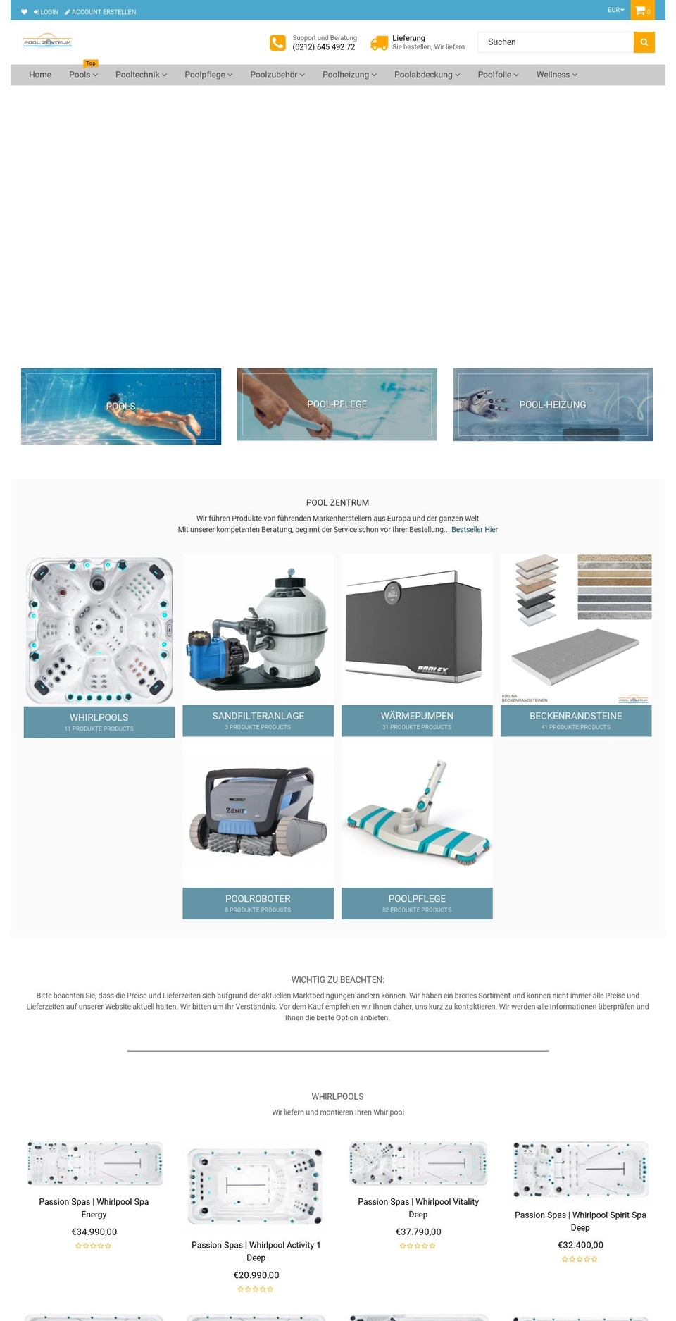 pool-zentrum.com shopify website screenshot
