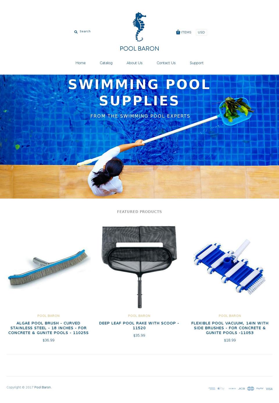 poolbaron.com shopify website screenshot