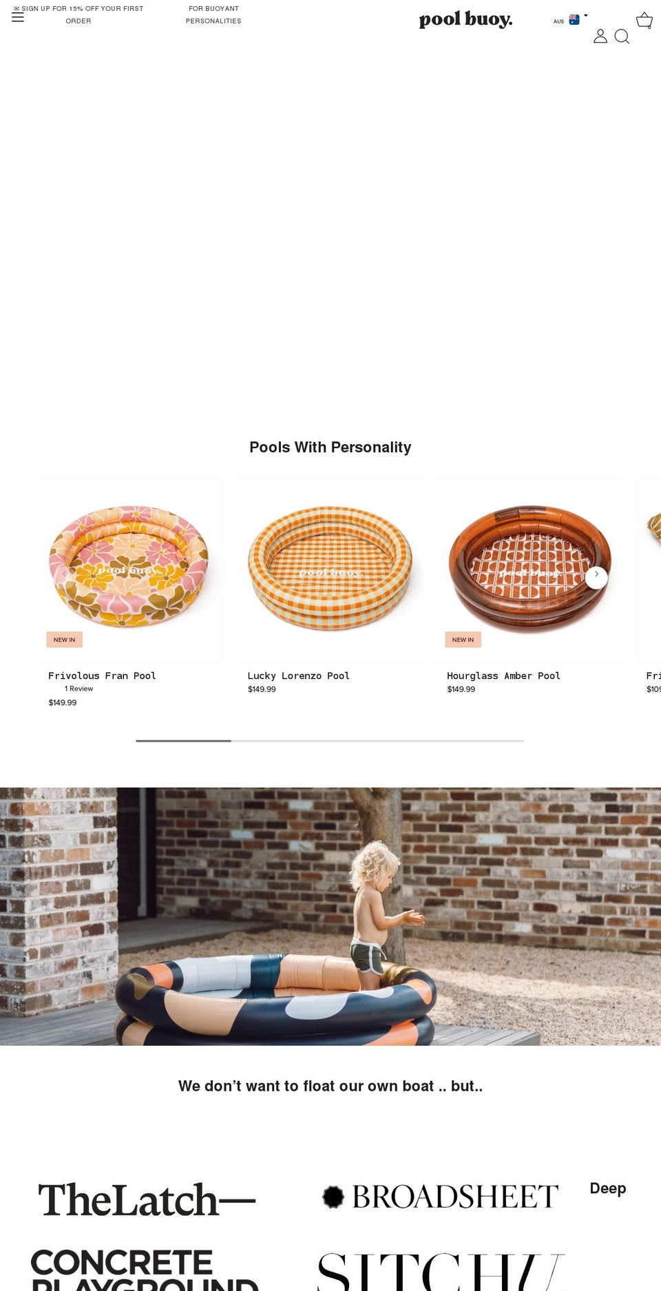 poolbuoy.co shopify website screenshot