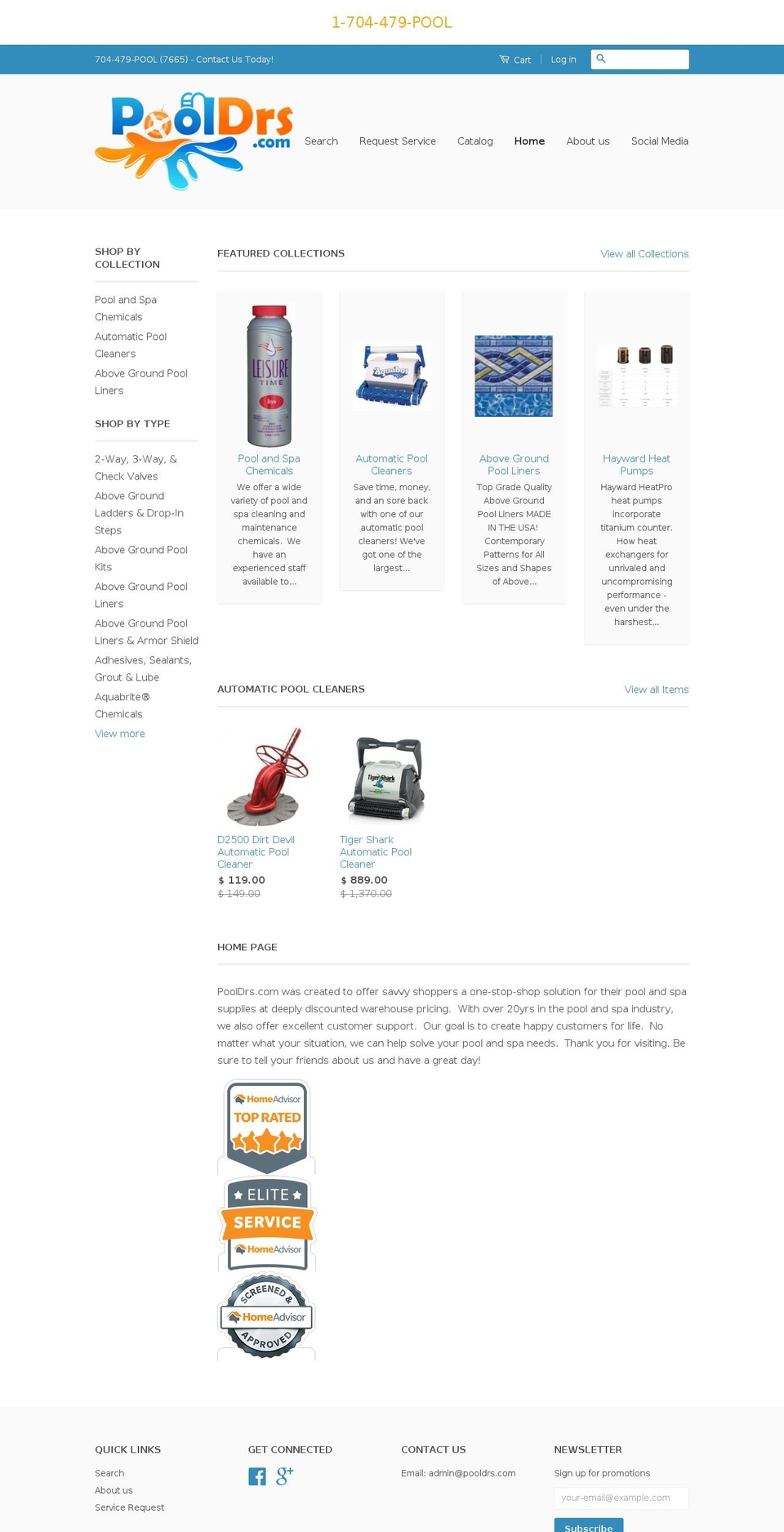 pooldrs.com shopify website screenshot
