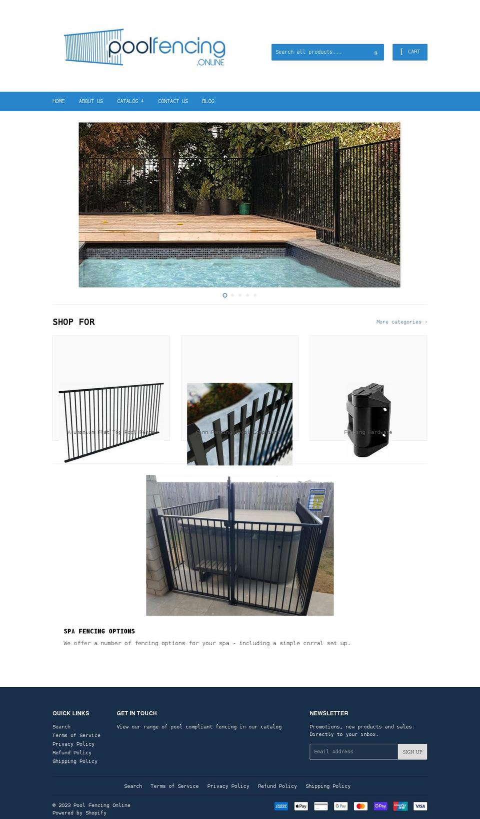 poolfencingonline.com.au shopify website screenshot