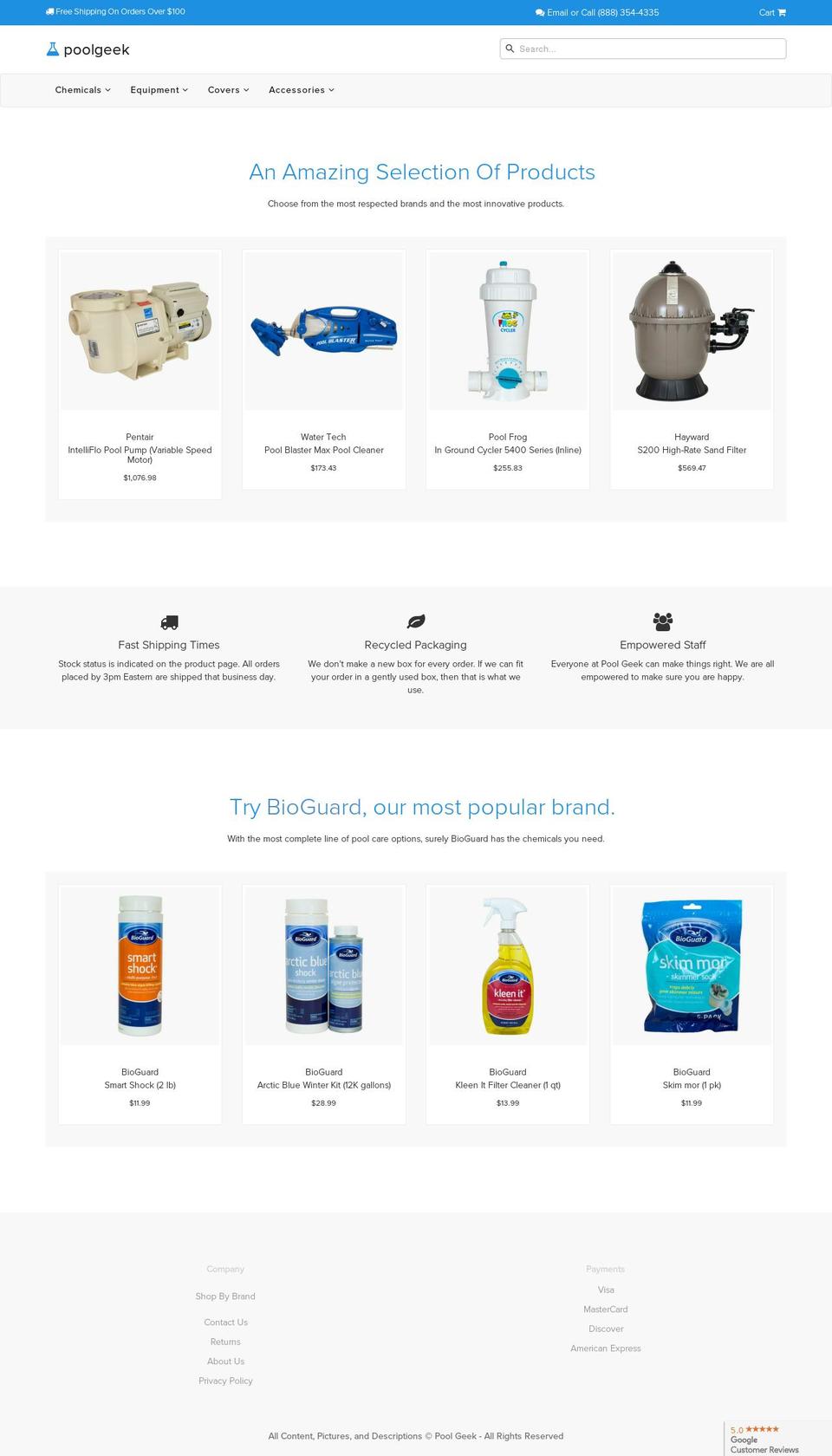 poolgeek.com shopify website screenshot