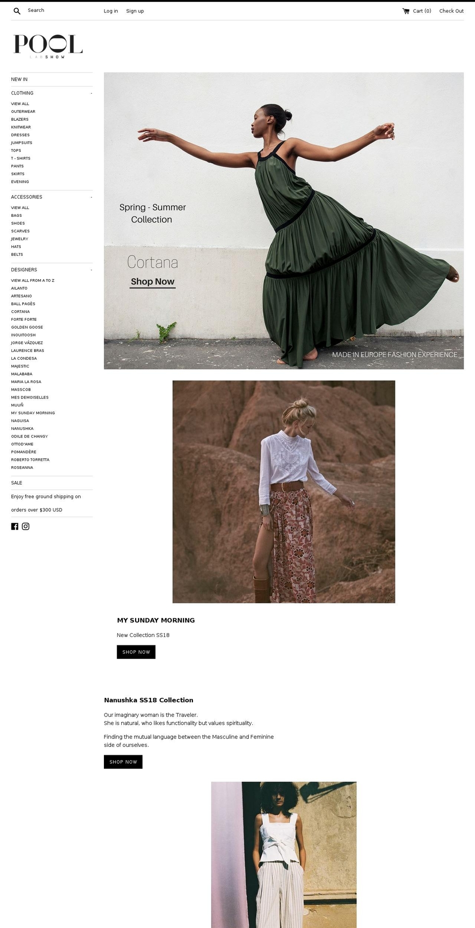 poollabshow.fashion shopify website screenshot