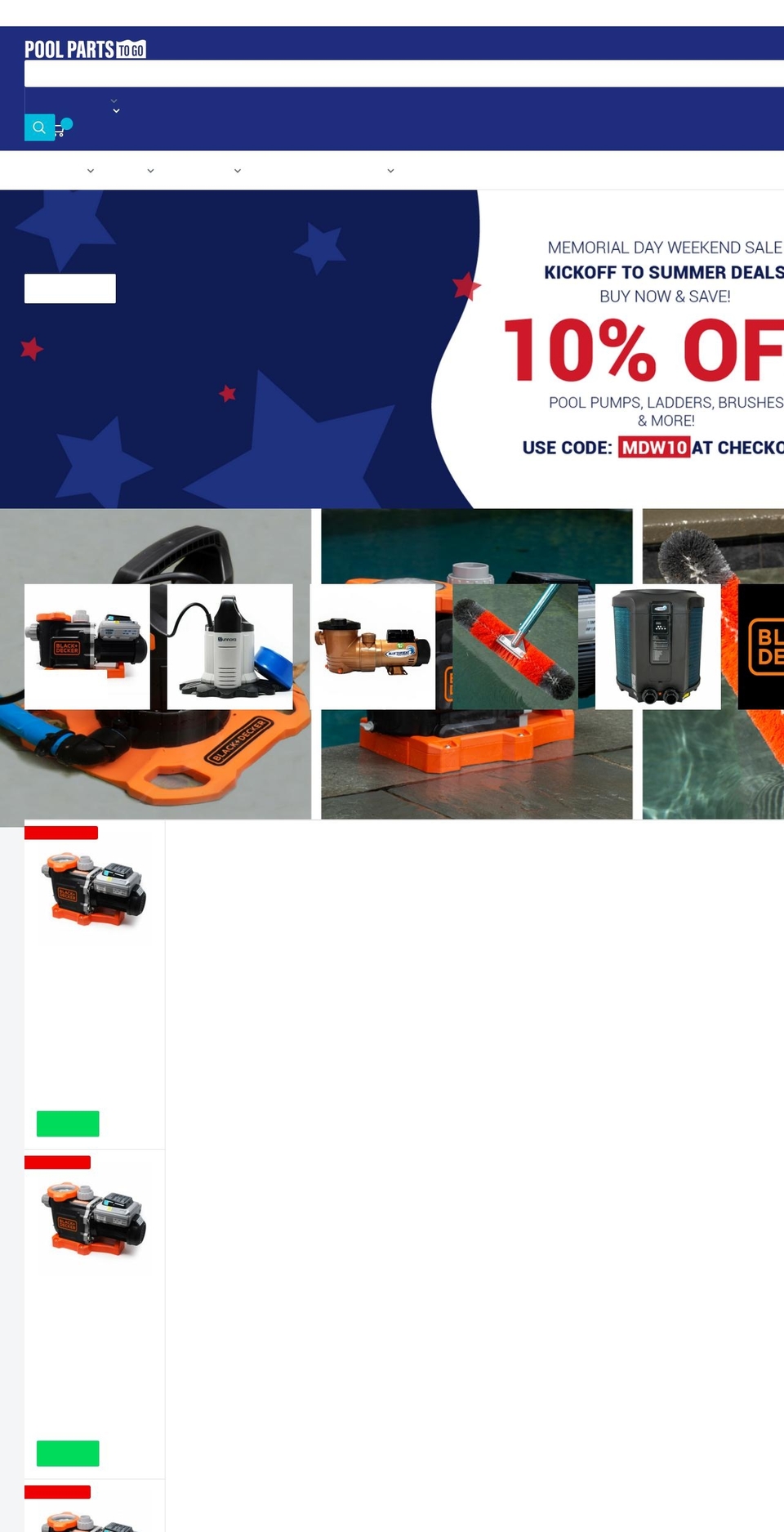 poolpartstogo.com shopify website screenshot