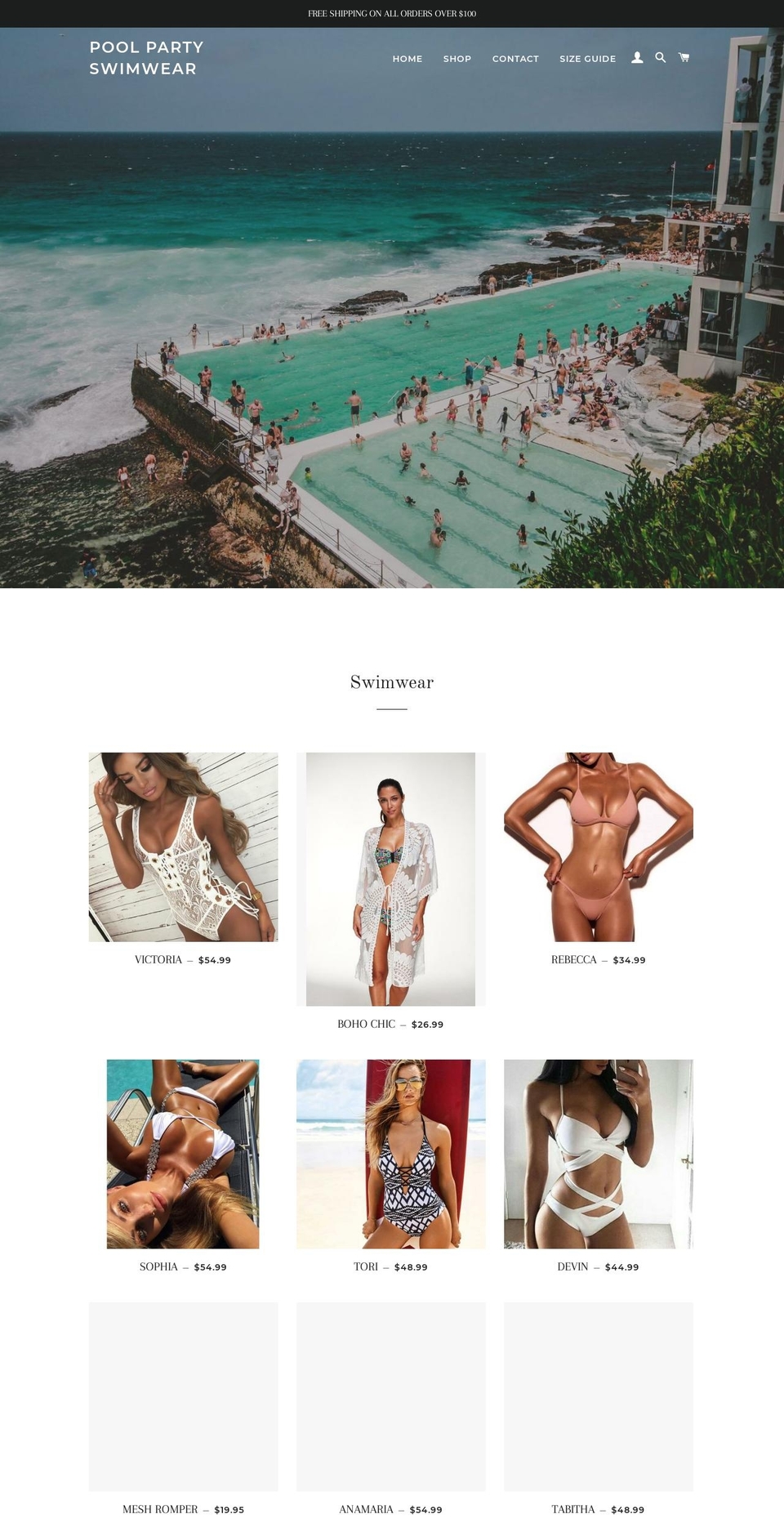 poolpartyswimwear.com — Shopify storefront screenshot