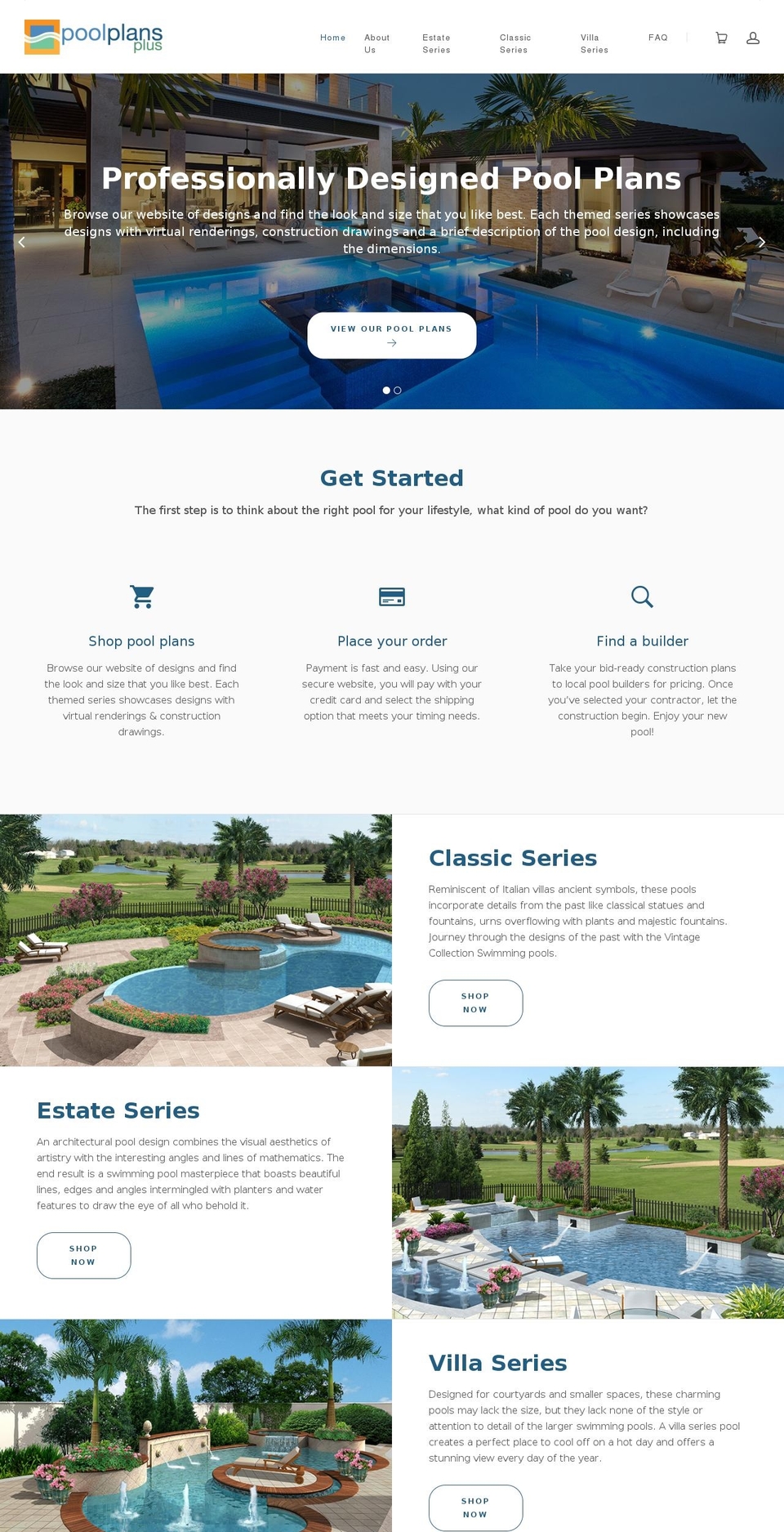 poolplansplus.com — Shopify storefront screenshot