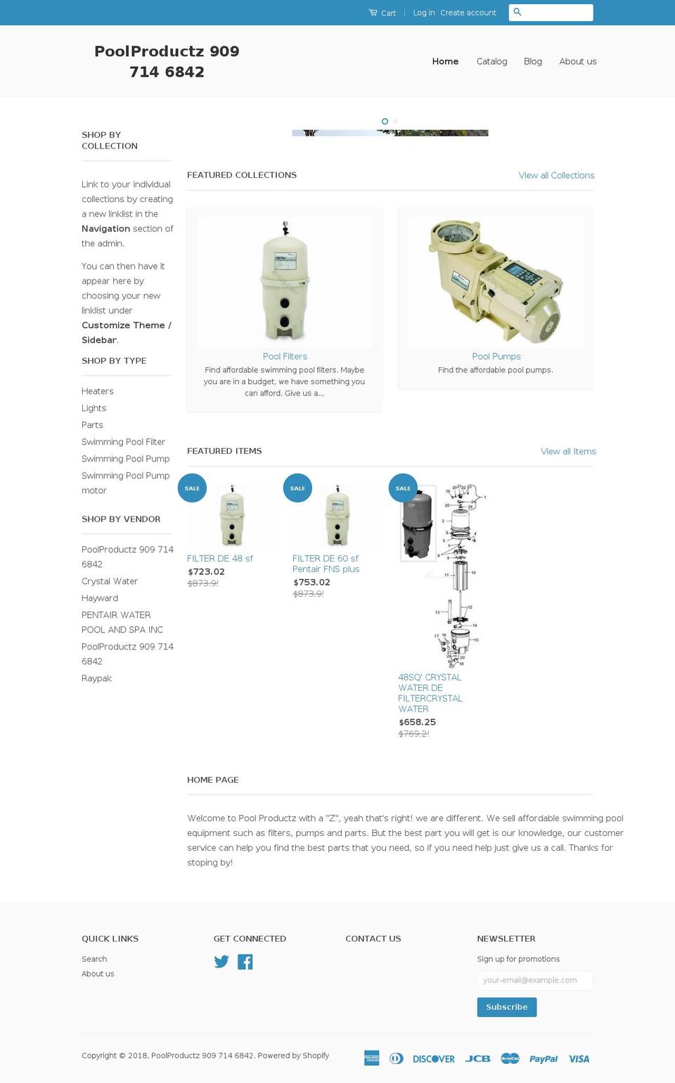 poolproductz.com shopify website screenshot