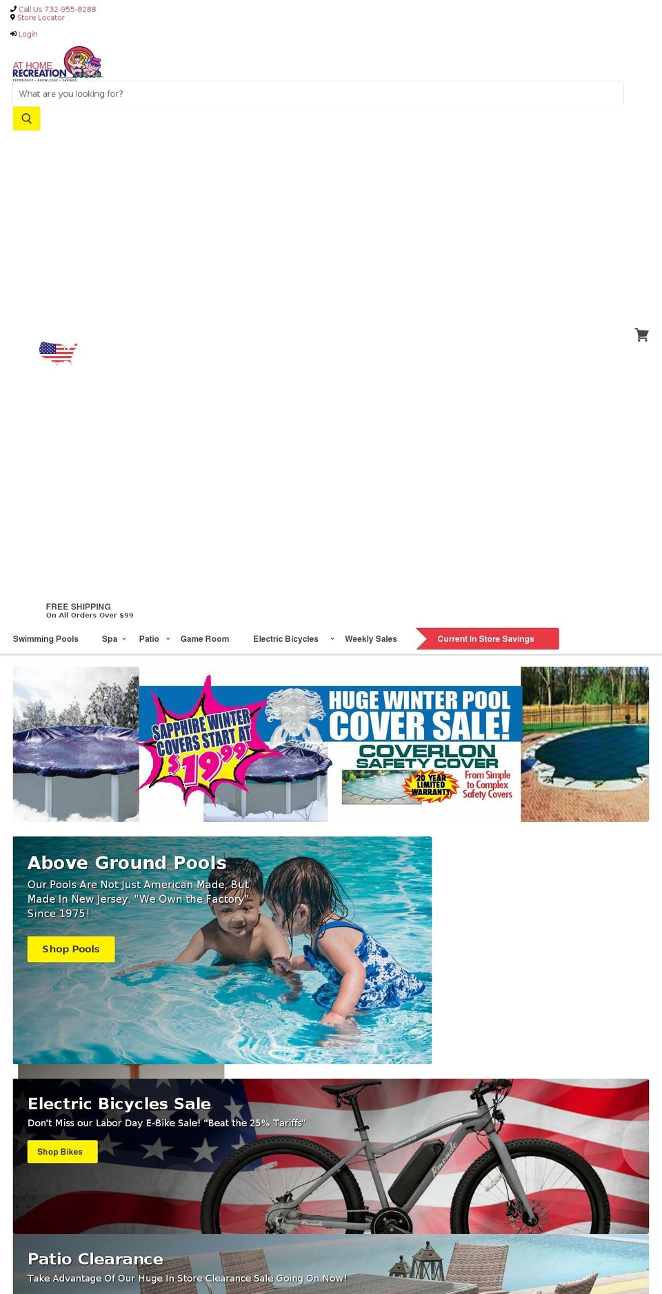 poolsandpatioxpress.com — Shopify storefront screenshot