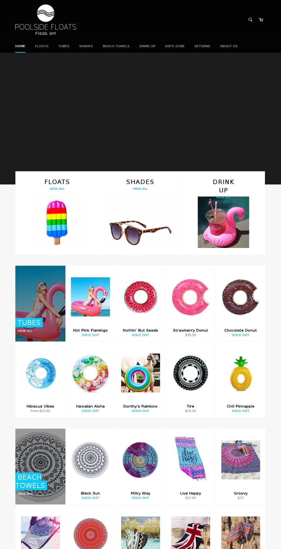 poolsidefloats.com — Shopify storefront screenshot