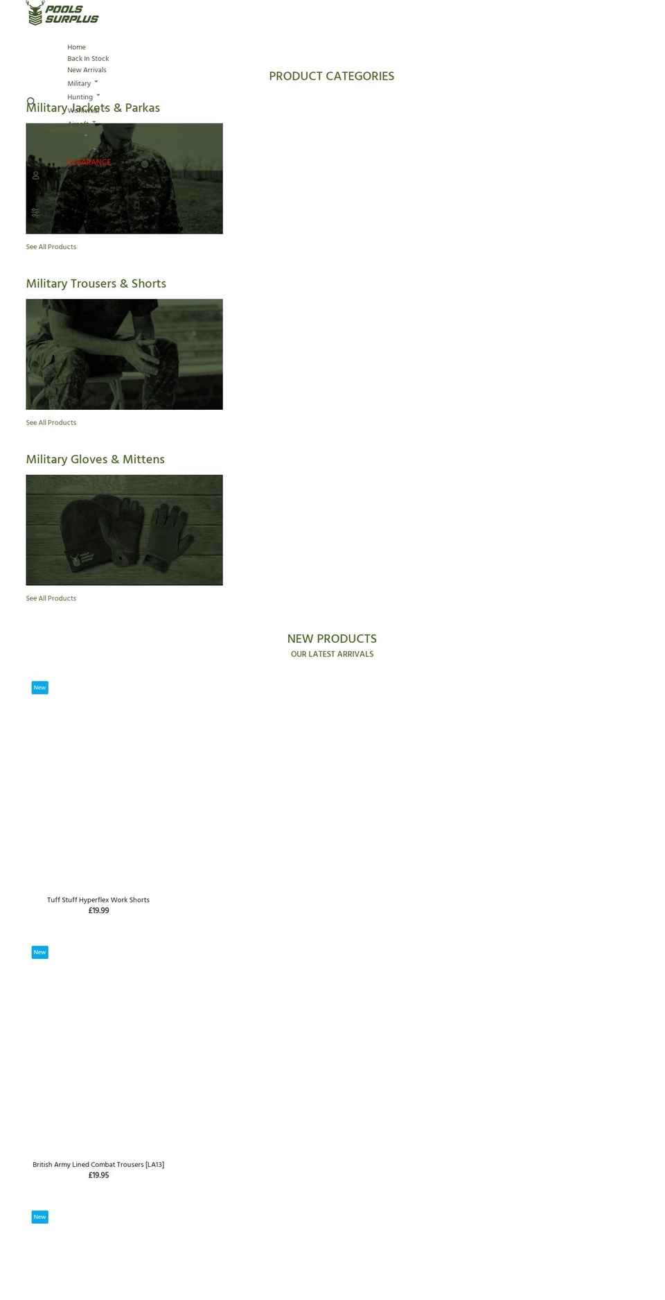 poolssurplus.co.uk shopify website screenshot