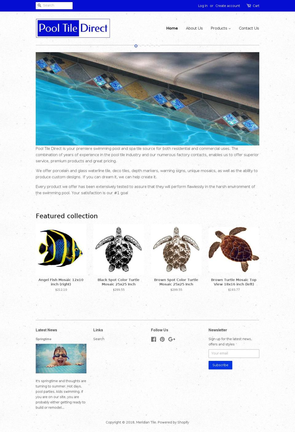 pooltiledirect.com shopify website screenshot