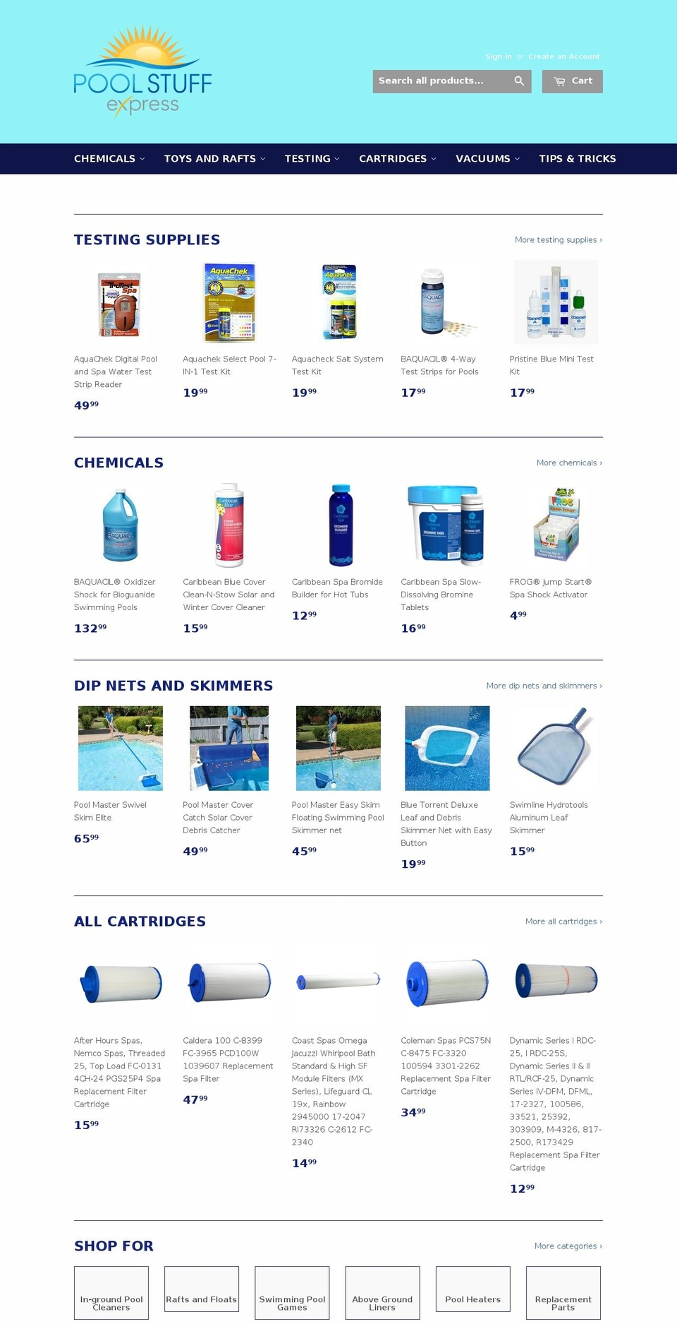 pooltoolexpress.com shopify website screenshot