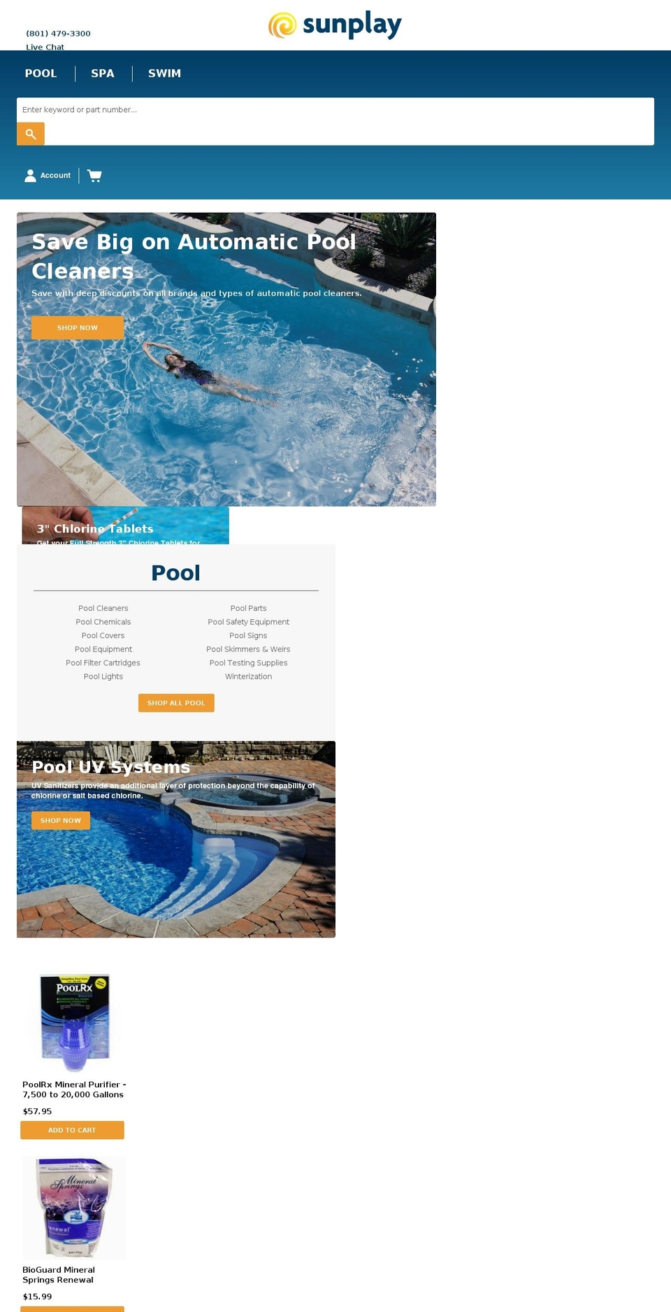 Sunplay v1.0 [Speck - Collection] Shopify theme site example poolutah.com