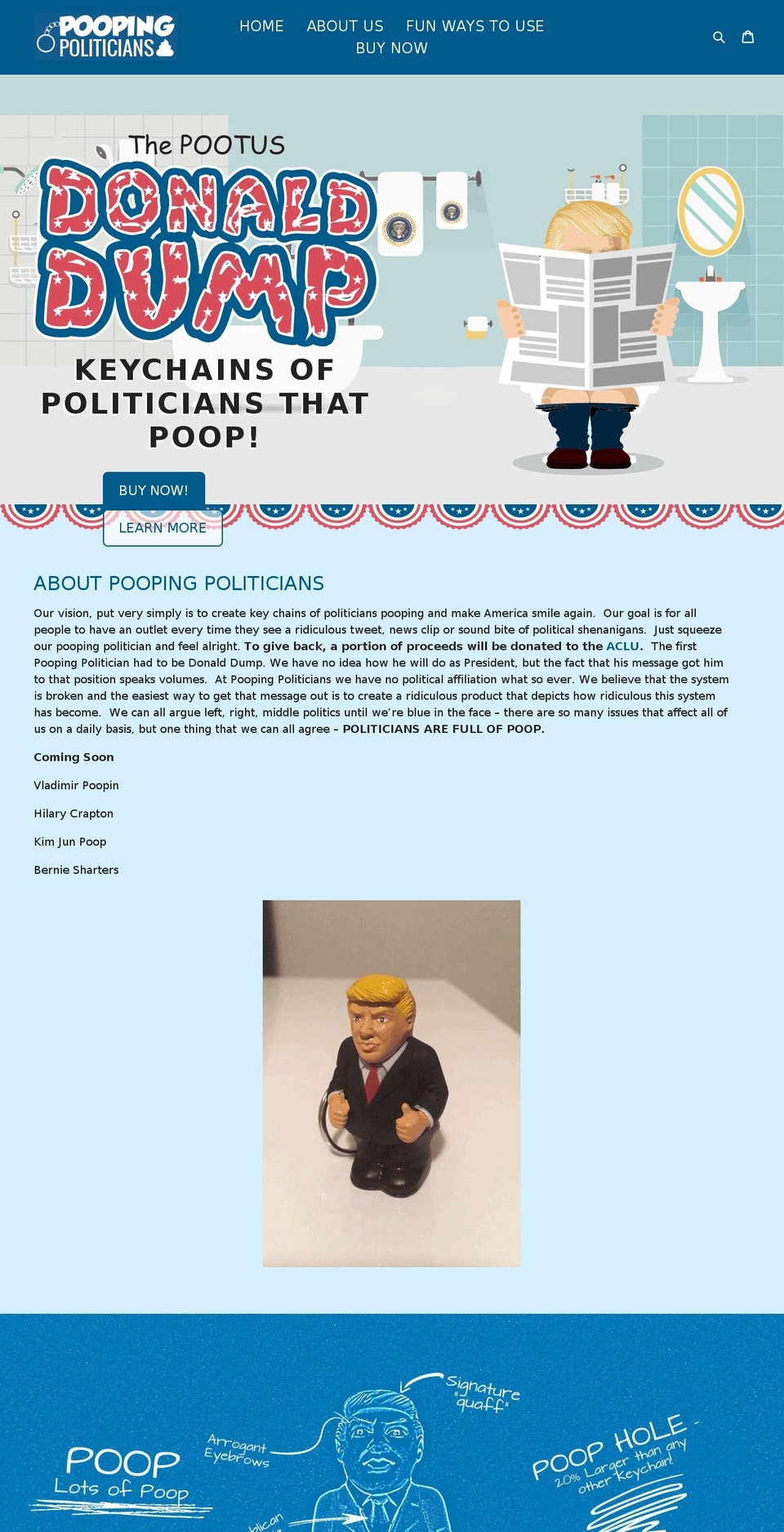 poopingpoliticians.com — Shopify storefront screenshot