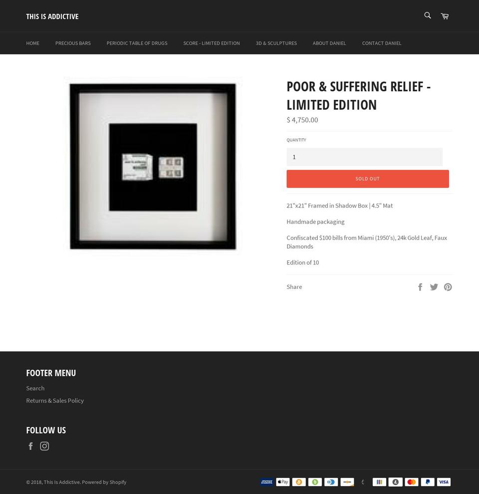 poorandsufferingrelief.com — Shopify storefront screenshot
