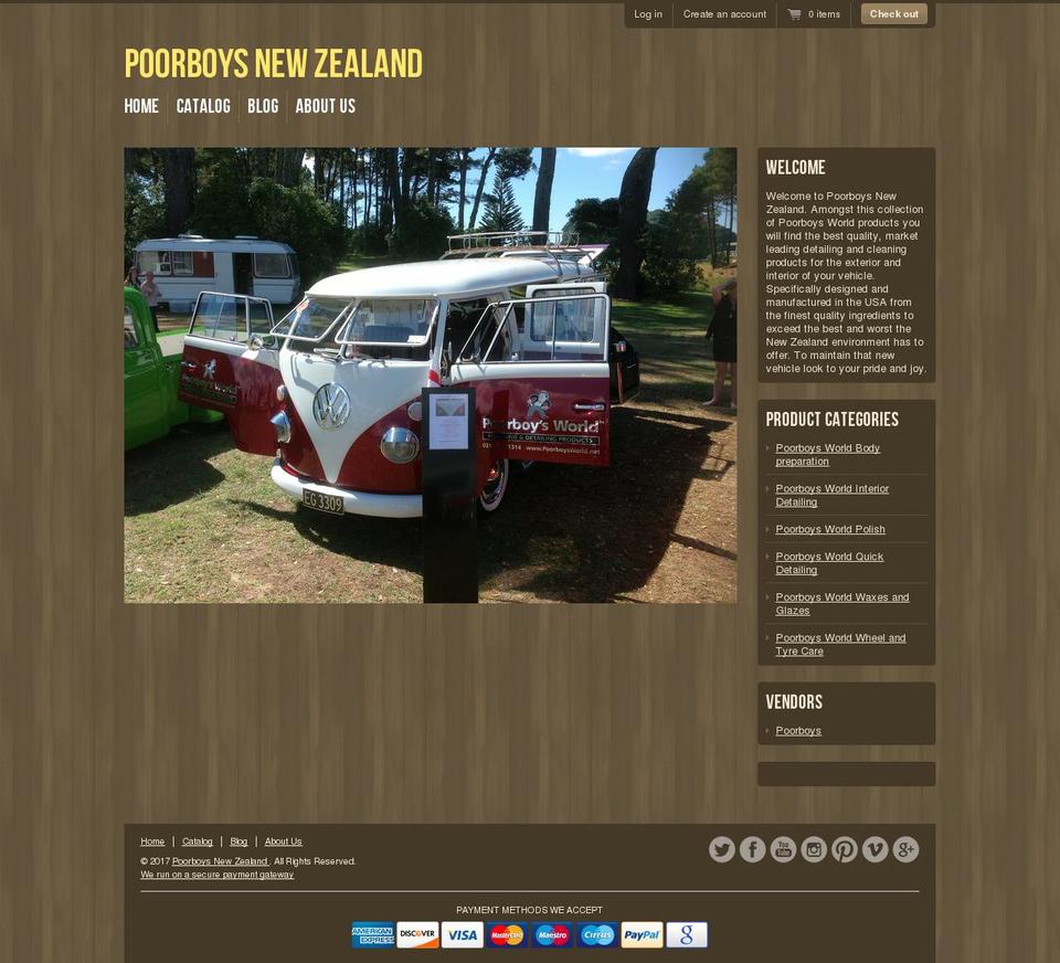 poorboysnewzealand.com shopify website screenshot