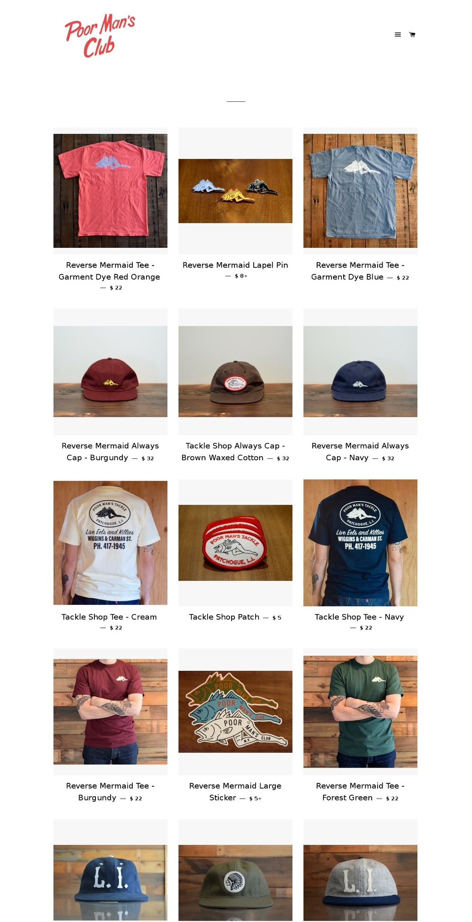 poormansclub.com shopify website screenshot